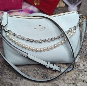 Baby blue pebble leather Kate Spade crossbody